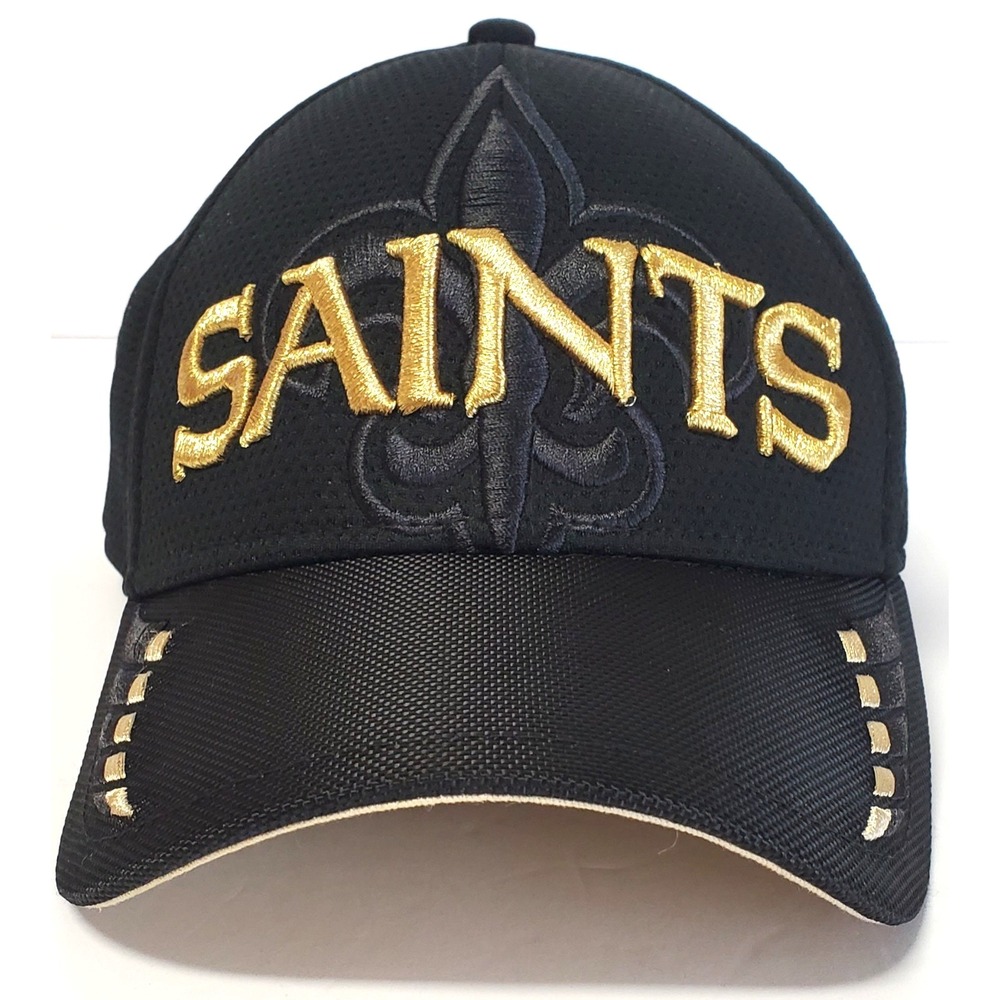 New Era 9 Forty Hat New Orleans Saints Black/Gold Raised Embroidered Texture Cap